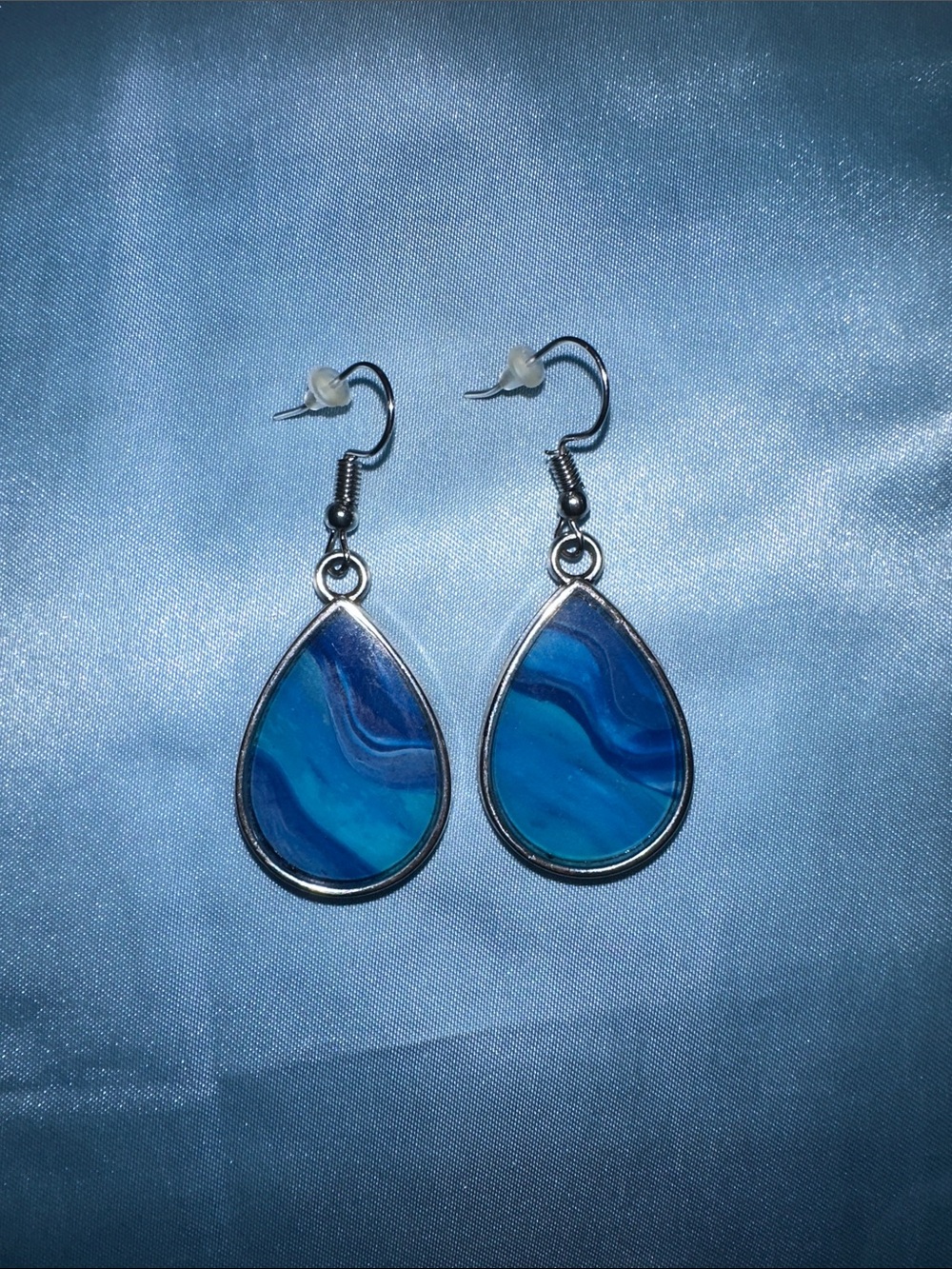 Handmade Blue Teardrop Dangle Earrings - Women Jewelry